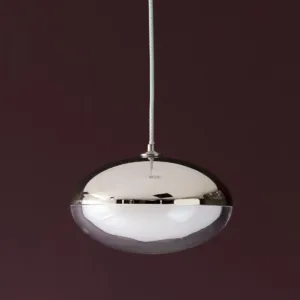 Nina silver chrome with clear glass LED adjustable single drop pendant light