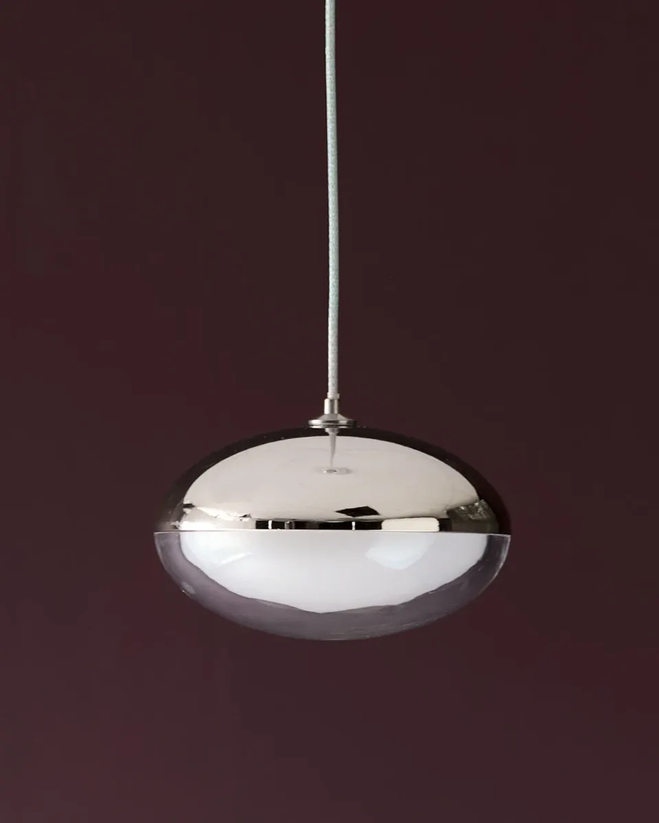 Nina silver chrome with clear glass LED adjustable single drop pendant light