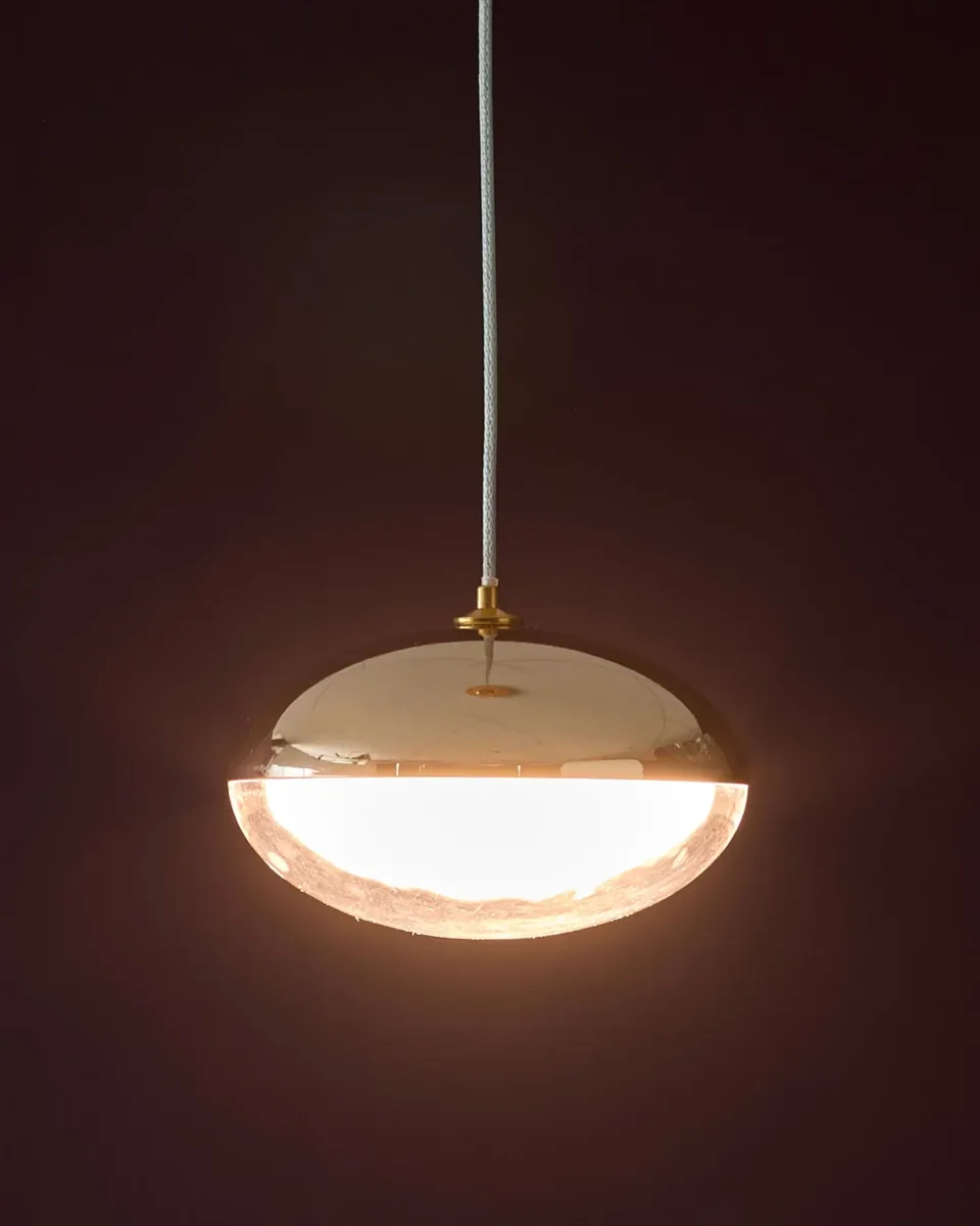 Nina soft gold with clear glass LED adjustable single pendant light - Image 2