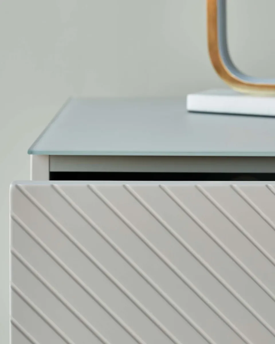 Noah stone 2 drawer bedside table - Image 4