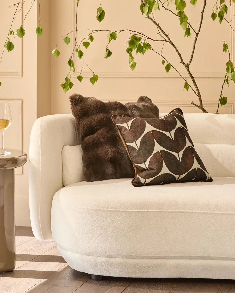 Micah chocolate medium linen mix cushion - Image 4