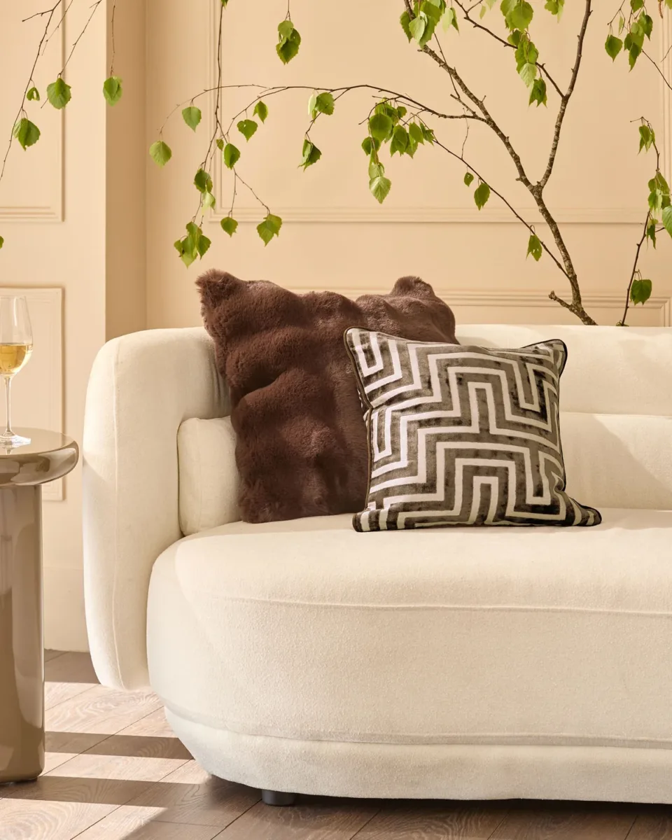 Imani chocolate medium velvet cushion - Image 3