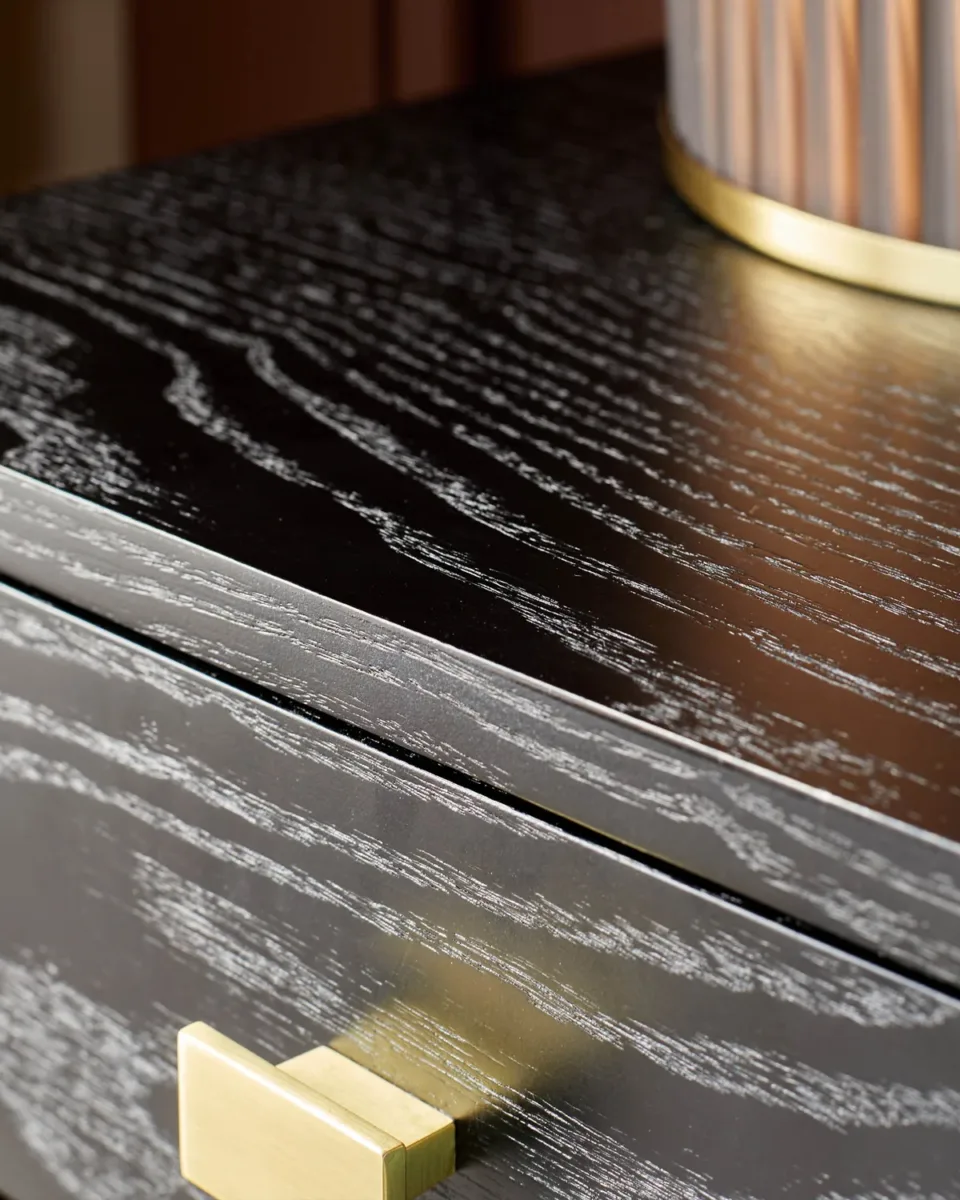 Odele Black Ash Bedside Table - Image 3