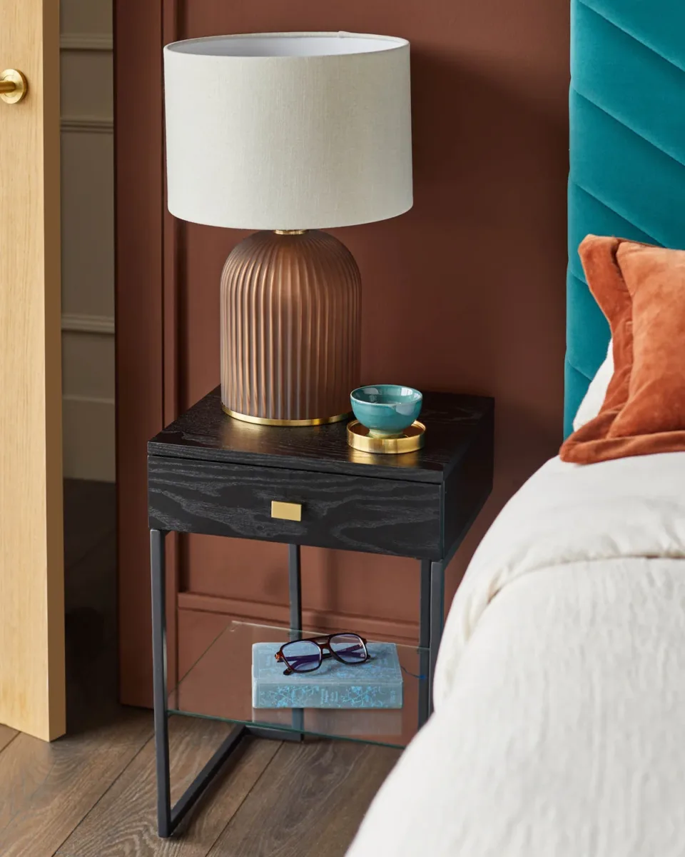 Odele Black Ash Bedside Table - Image 2