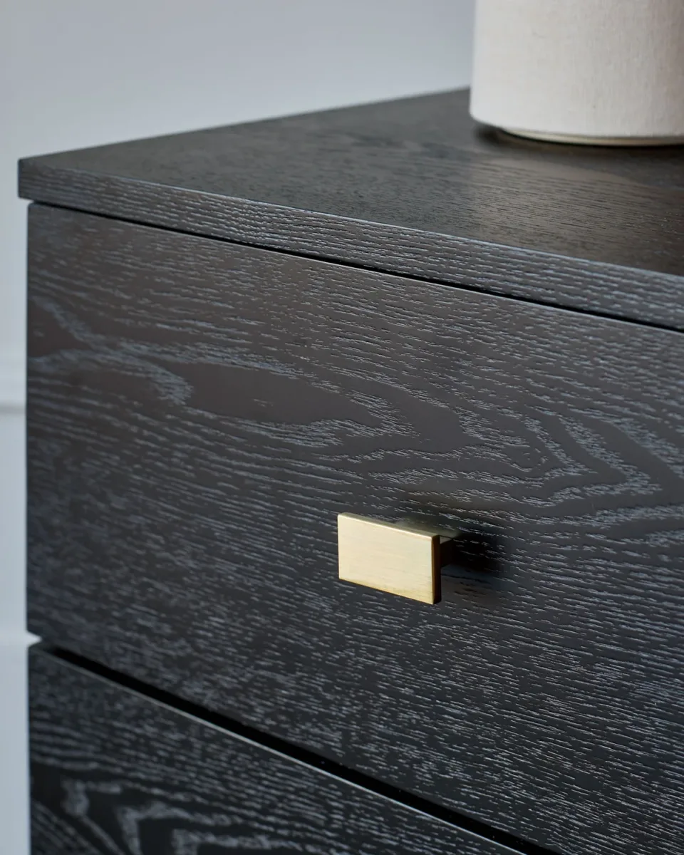 Odele Black Ash 2 Drawer Bedside Table - Image 3