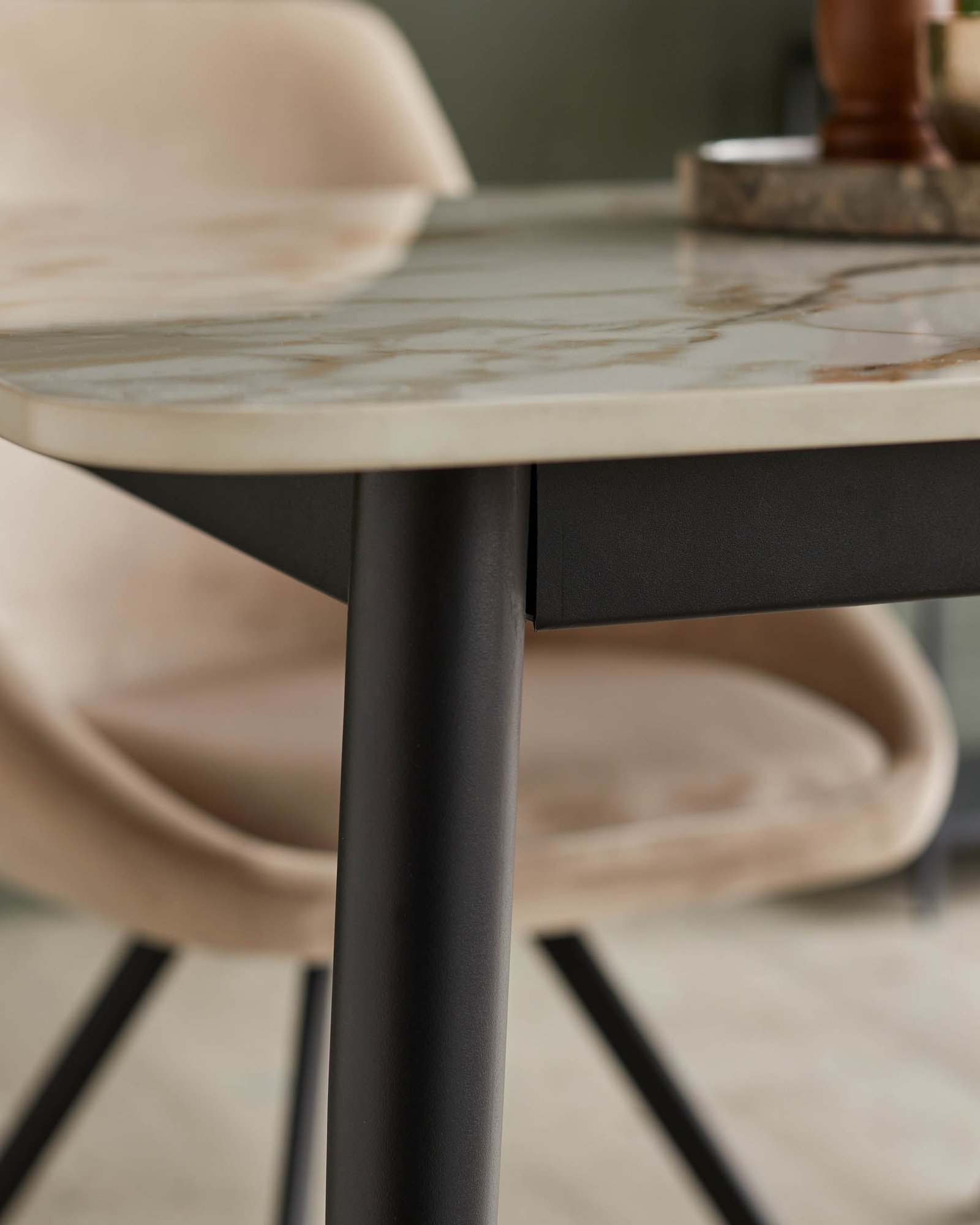 Oslo natural ceramic 6 seater dining table - Image 6