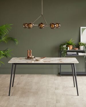 Oslo natural ceramic 6 seater dining table