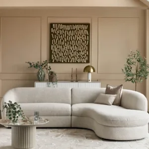 Ottilie natural fabric right hand corner chaise sofa