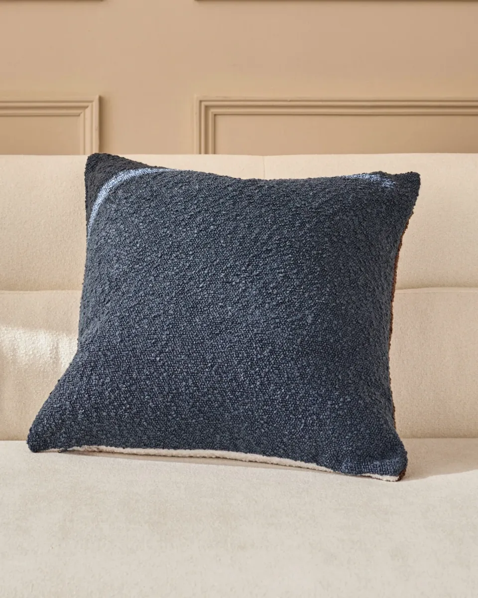 Harmony navy medium boucle cushion - Image 2