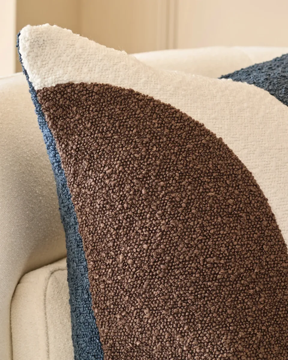 Harmony navy medium boucle cushion - Image 3