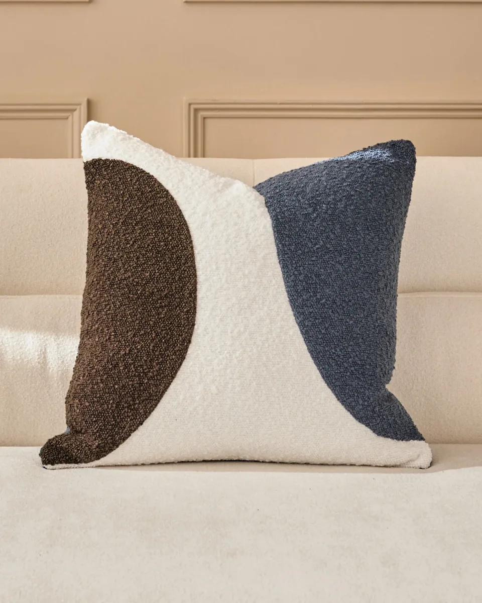 Harmony navy medium boucle cushion