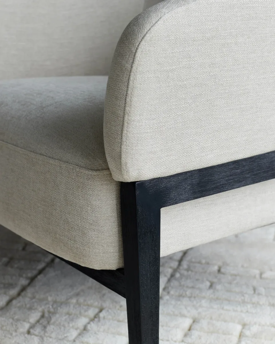 Parker ivory fabric accent chair - Image 3