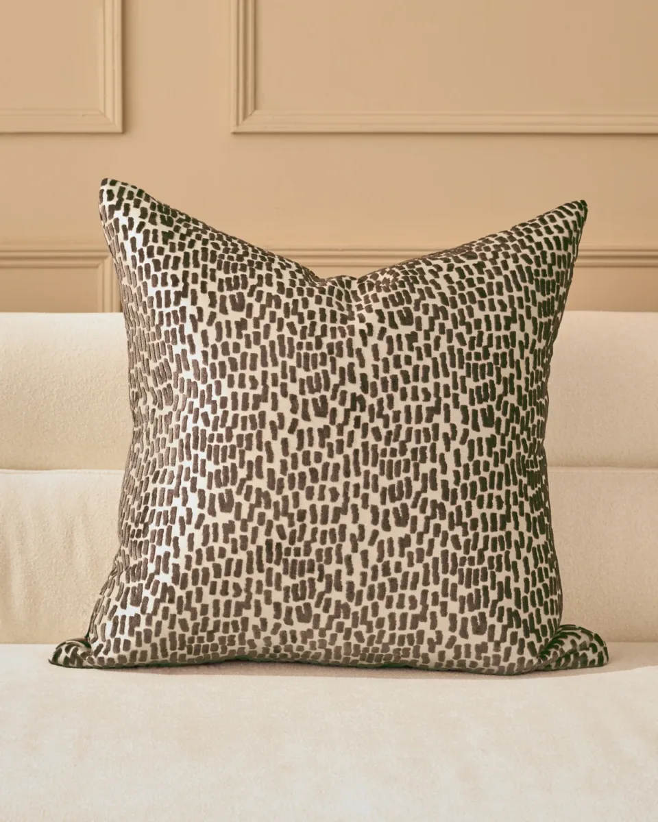Payton chocolate large velvet cushion