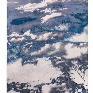 Perla dark navy textured medium rug