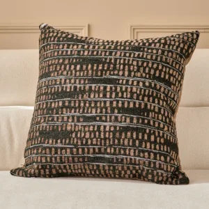 Rania black large fabric cushion