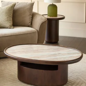 Rayna toronto marble dark mango wood coffee table
