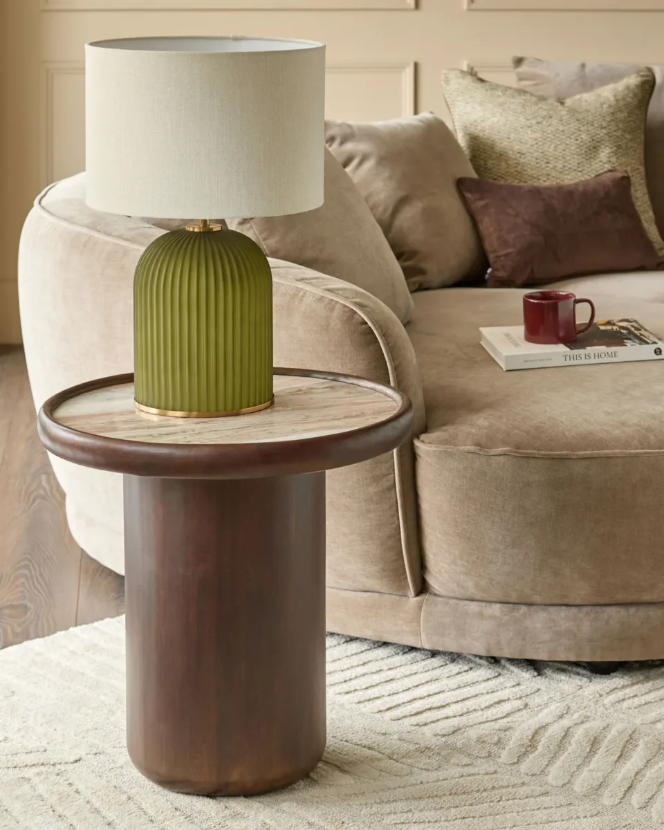 Rayna toronto marble dark mango wood side table - Image 2