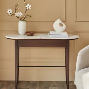 Reagan dark mango wood marble top dressing table