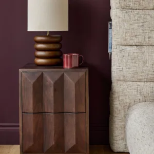 Ria dark wood bedside table