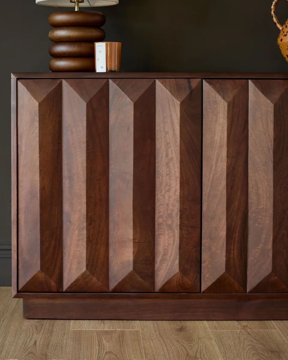 Ria dark mango wood large sideboard - Image 4