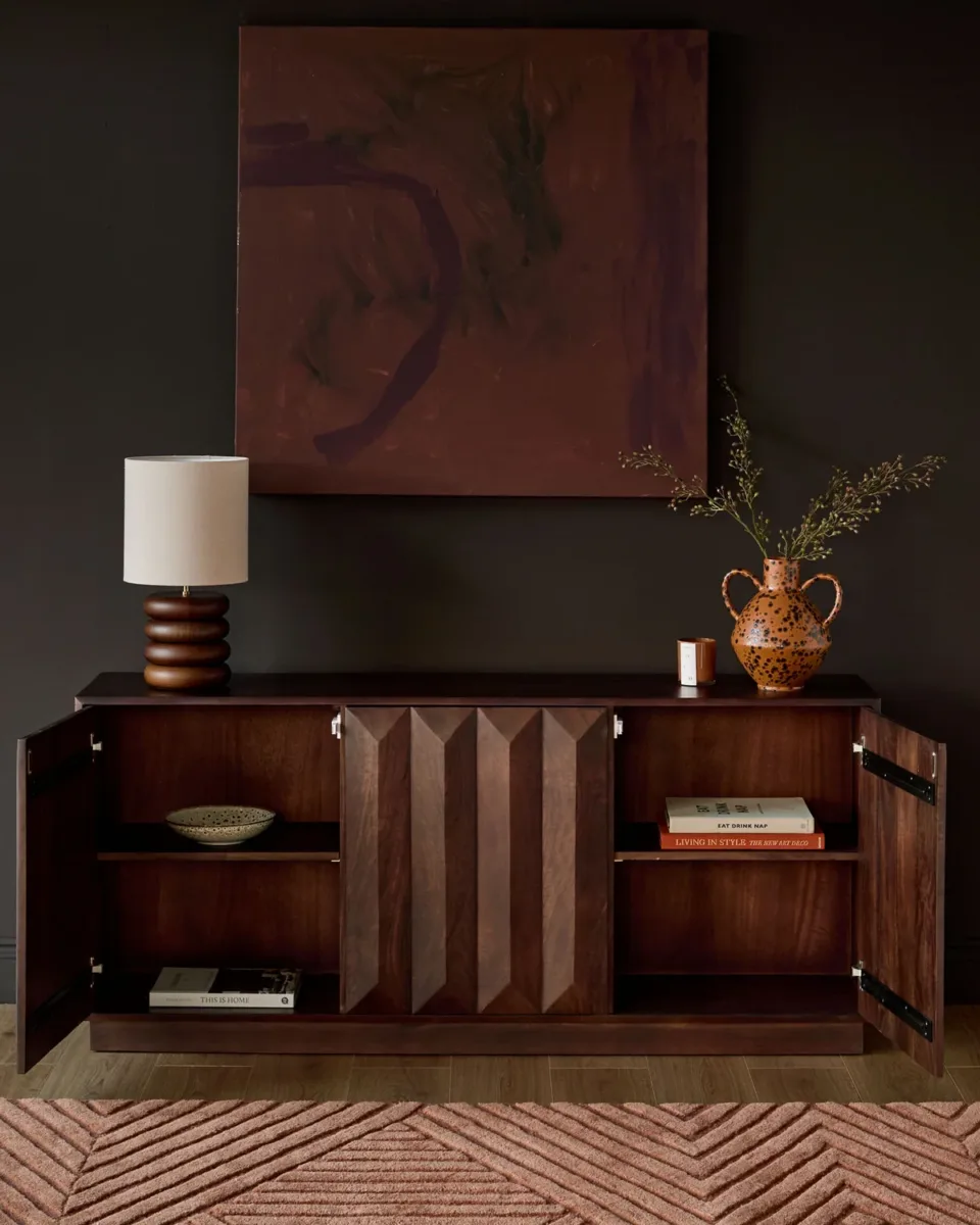 Ria dark mango wood large sideboard - Image 3