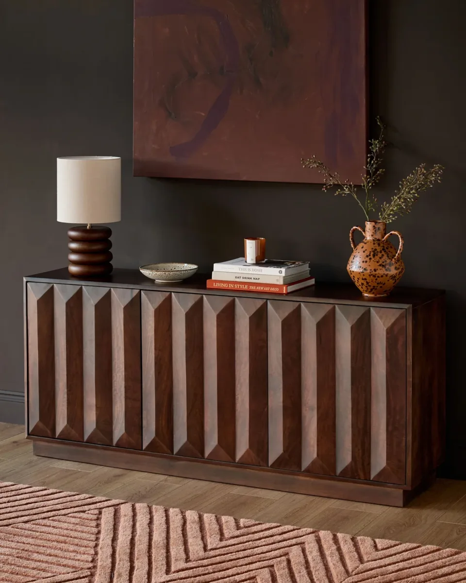 Ria dark mango wood large sideboard - Image 2