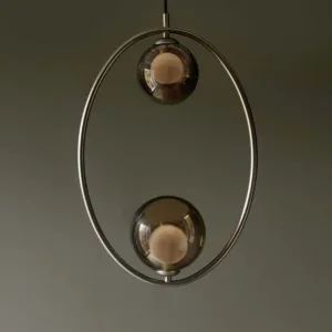 Riley mocha glass 2 light adjustable pendant