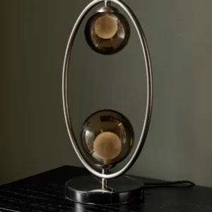 Riley mocha glass 2 light table lamp