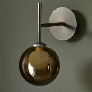 Riley mocha glass wall light