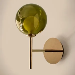 Riley olive green glass wall light