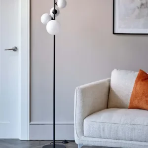 Riley Marble Look 4 Light Glass Floor Lamp