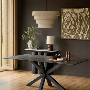 Riley dark grey ceramic 8 seater dining table