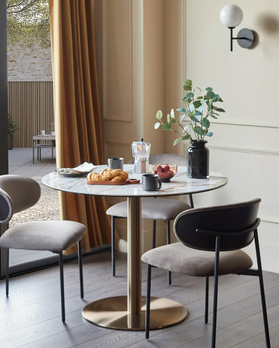 Romeo natural ceramic 4 seater dining table - Image 2