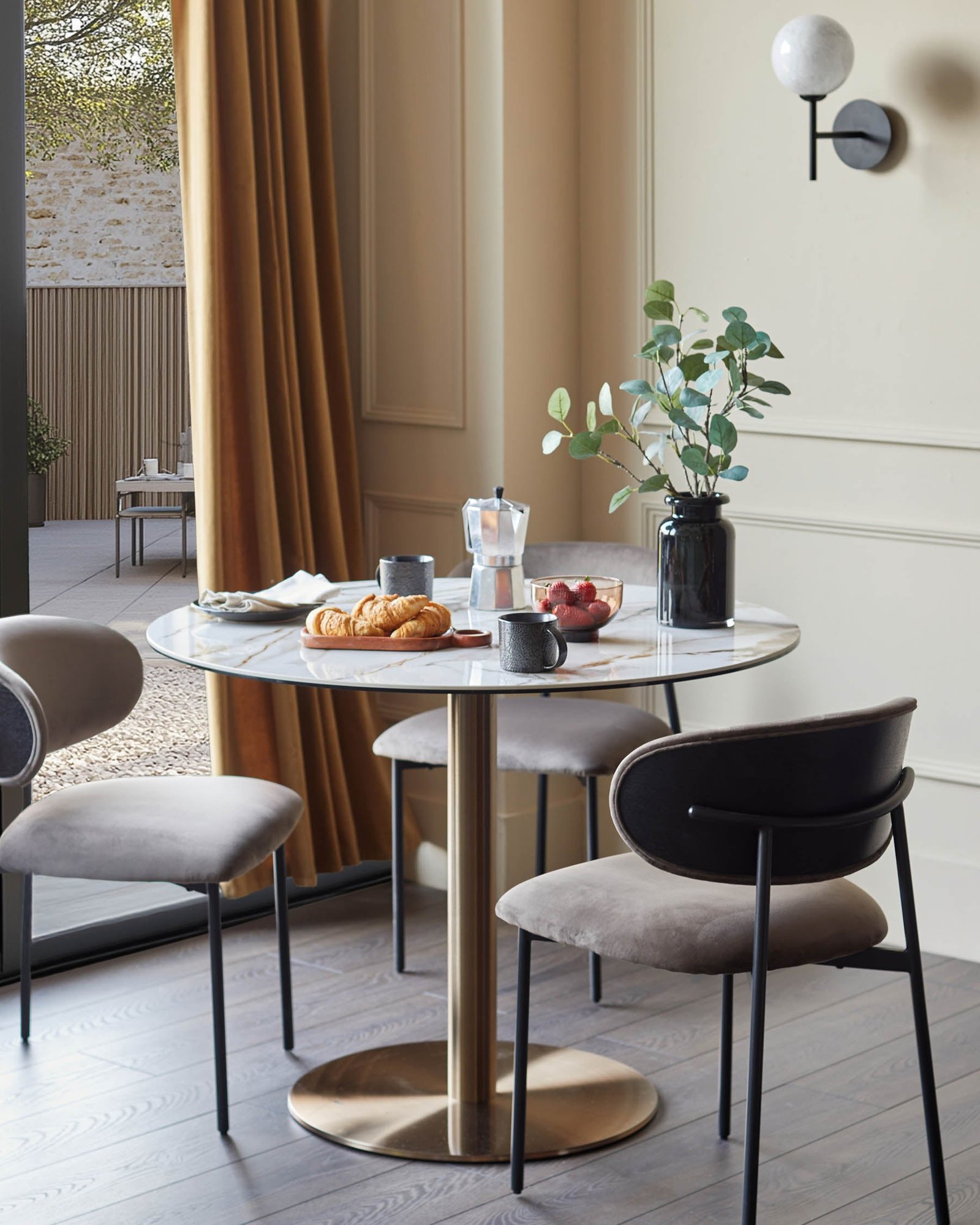 Romeo natural ceramic 4 seater dining table - Image 2