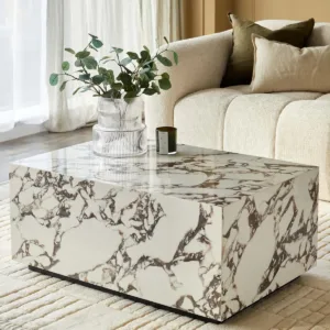 Russo white calacatta ceramic coffee table