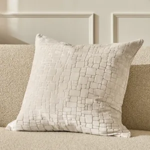 Samara ivory large velvet cushion