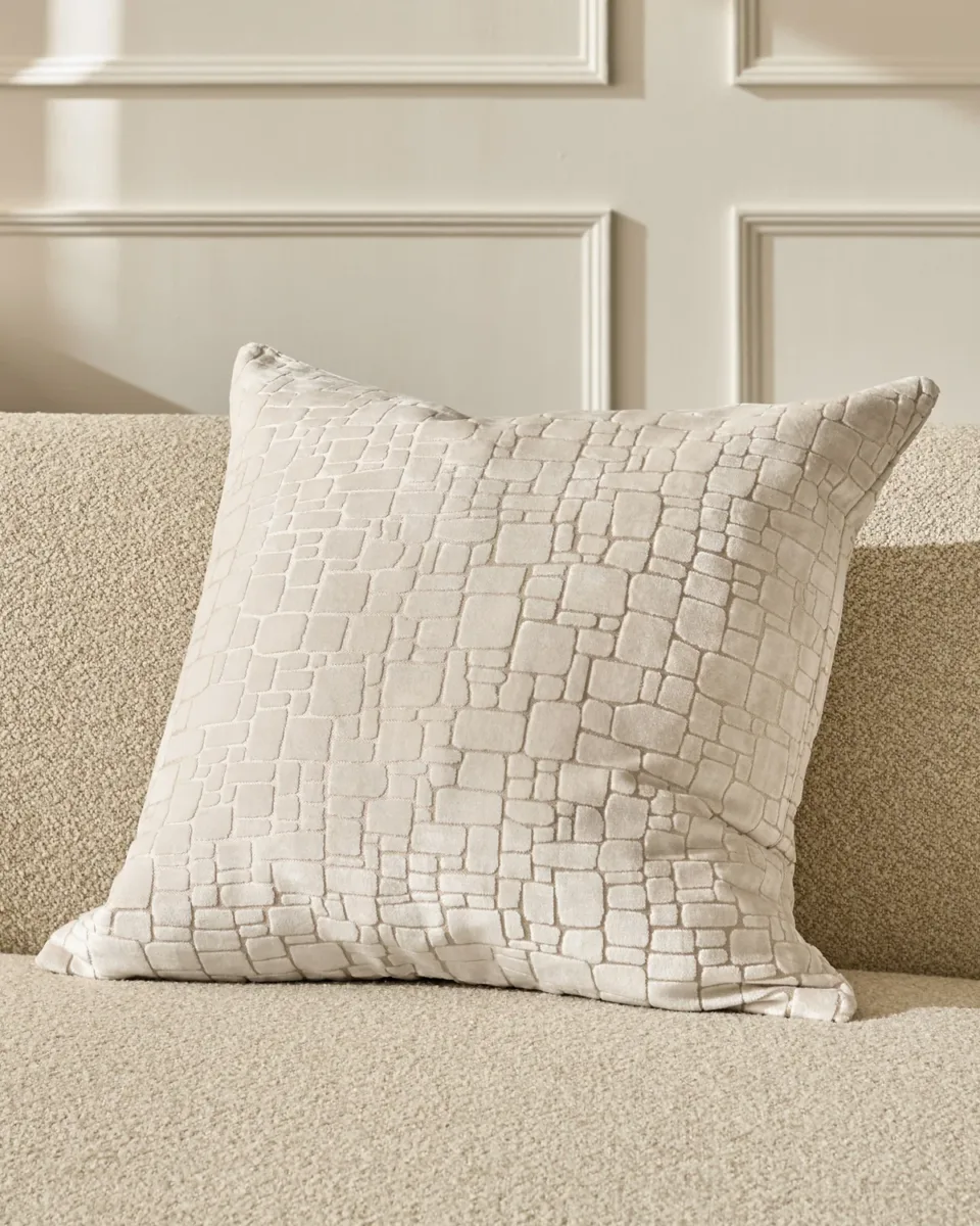 Samara ivory large velvet cushion