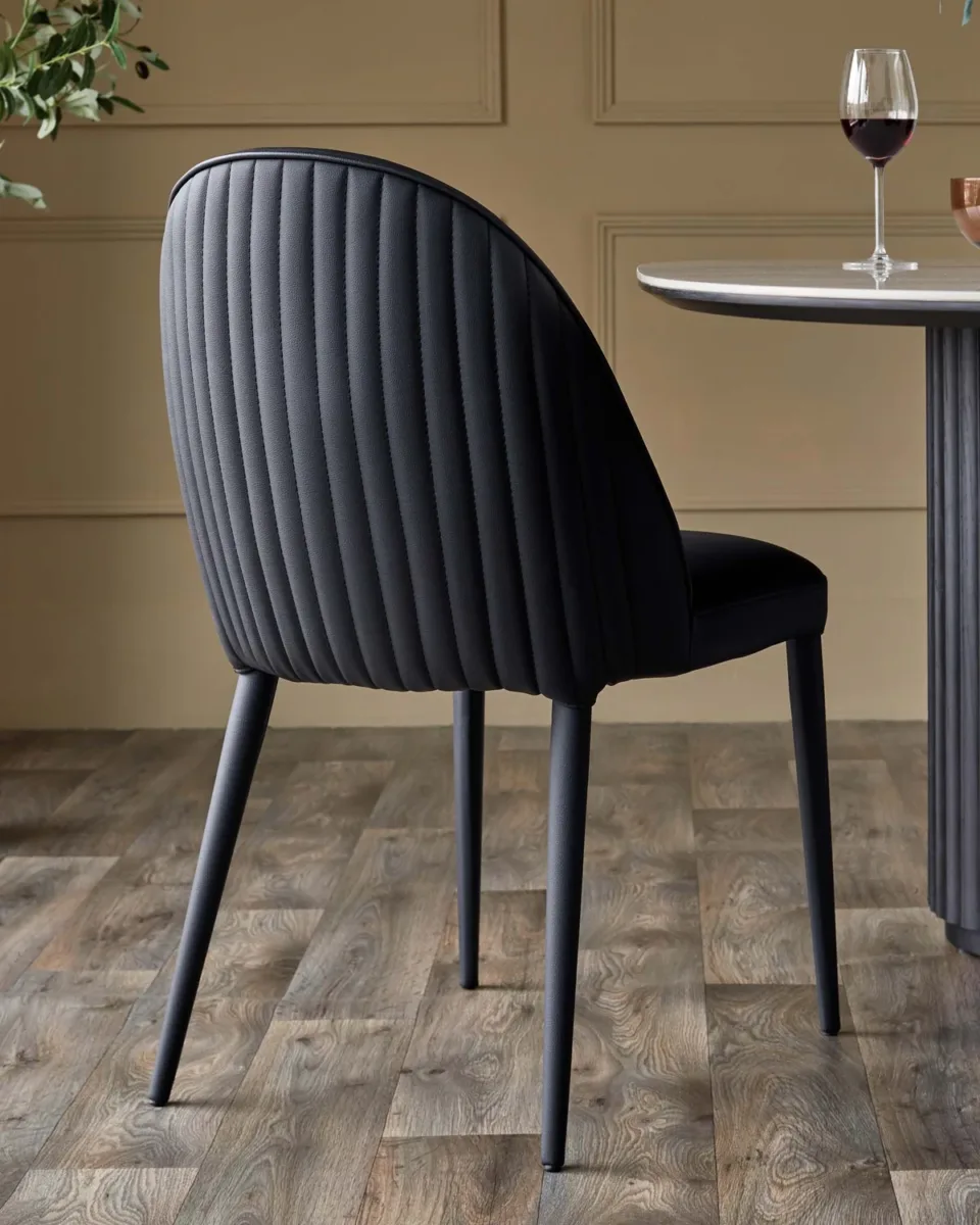 Saylor black faux leather dining chair - set of 2 - Image 2