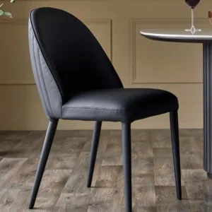 Saylor black faux leather dining chair - set of 2