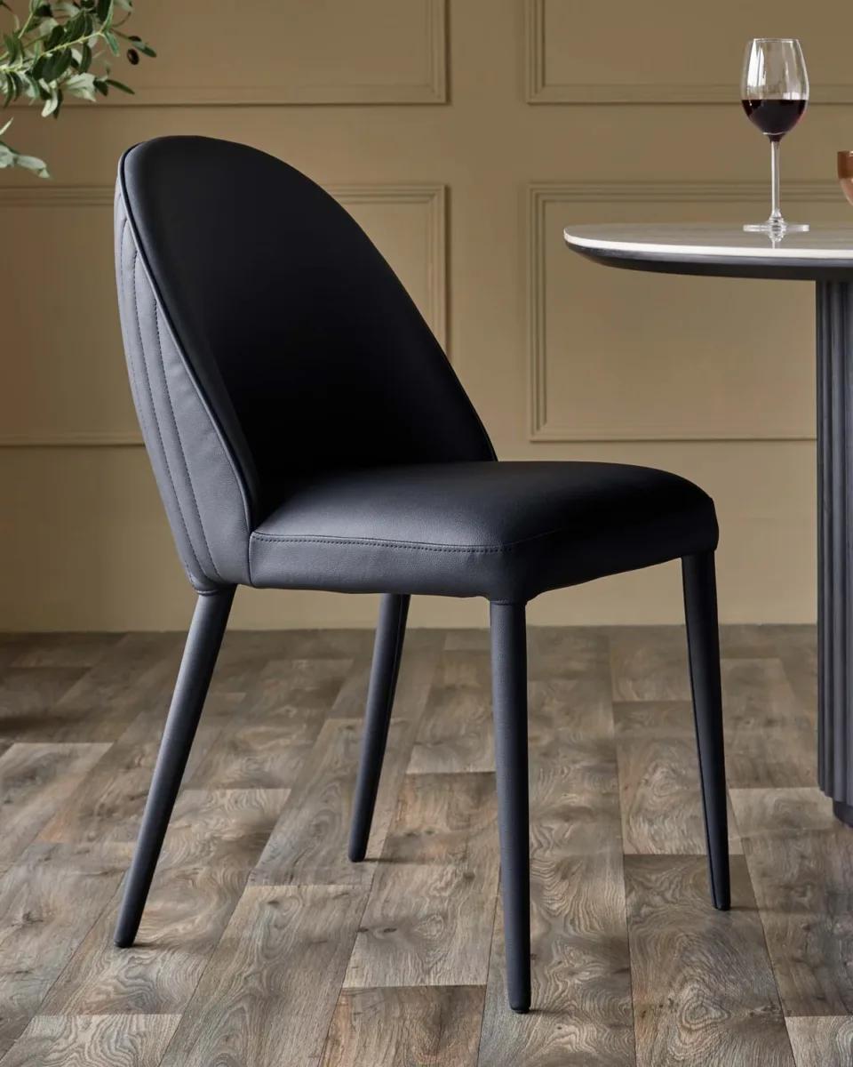 Saylor black faux leather dining chair - set of 2