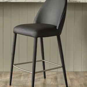 Saylor black faux leather bar stool