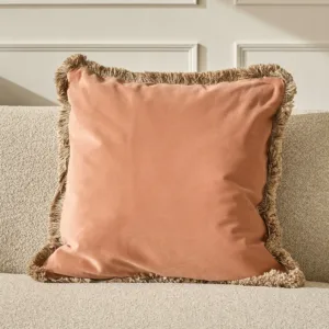 Selvage natural large velvet cushion