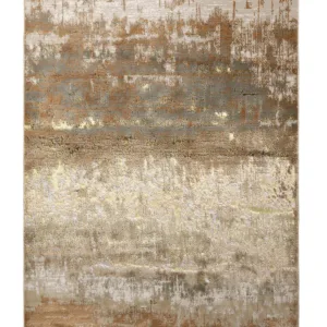 Sepia mixed metallics textured medium rug