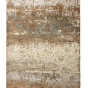 Sepia mixed metallics textured small rug
