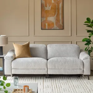 Serene Grey Fabric 3 Seater Recliner Sofa