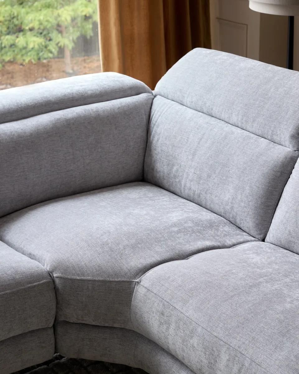 Serene grey fabric recliner right hand large corner chaise sofa - Image 3