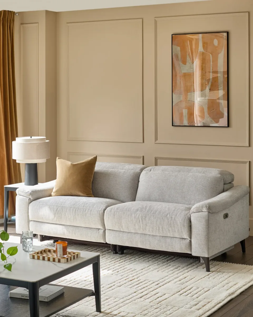 Serene Grey Fabric 3 Seater Recliner Sofa - Image 4