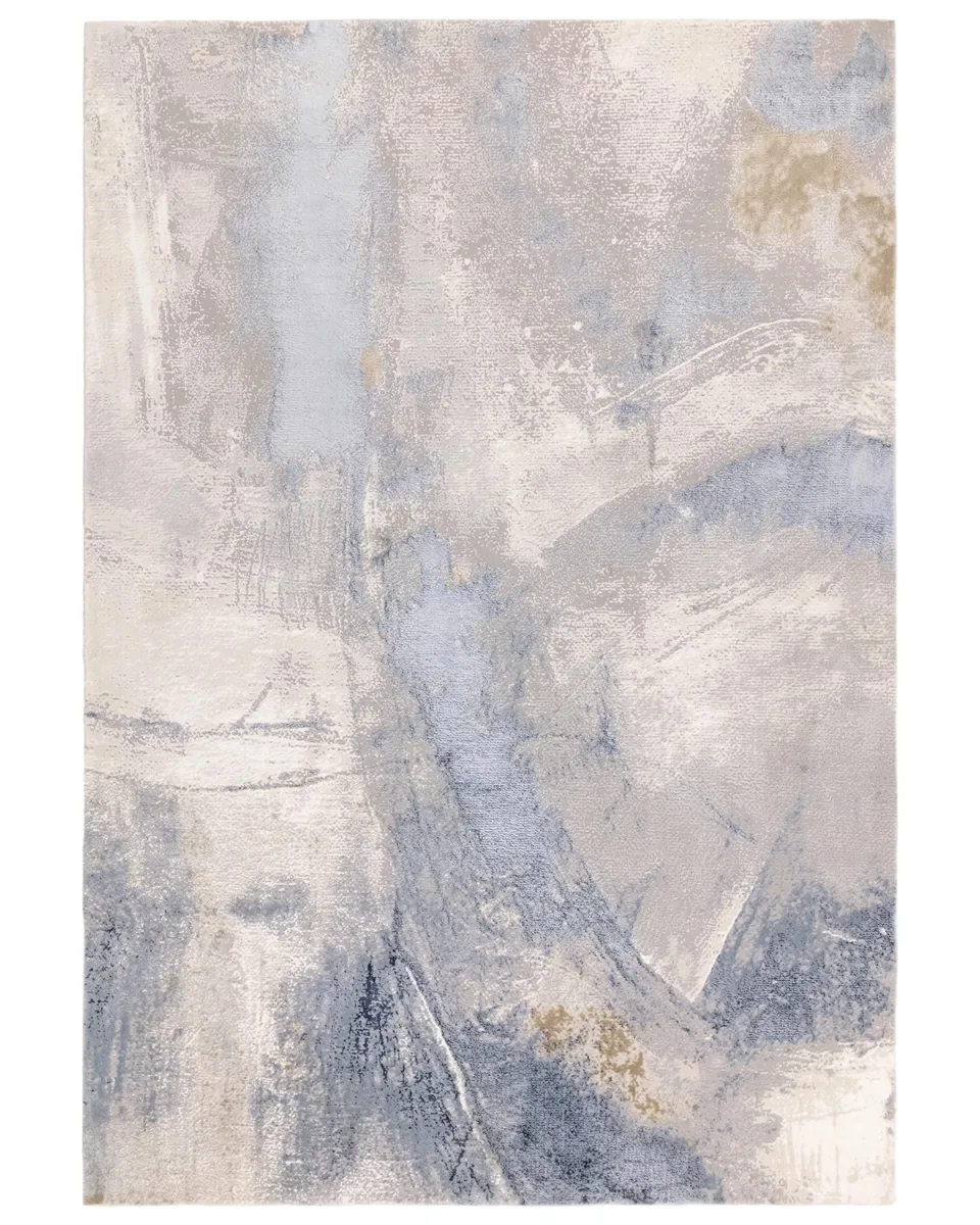 Sienna blue grey textured medium rug