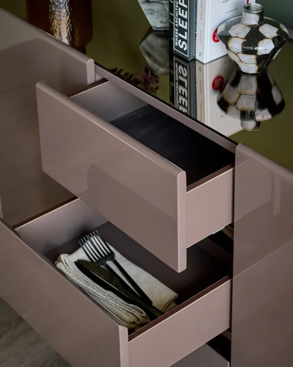 Siravo mocha gloss with bronze mirror sideboard - Image 4
