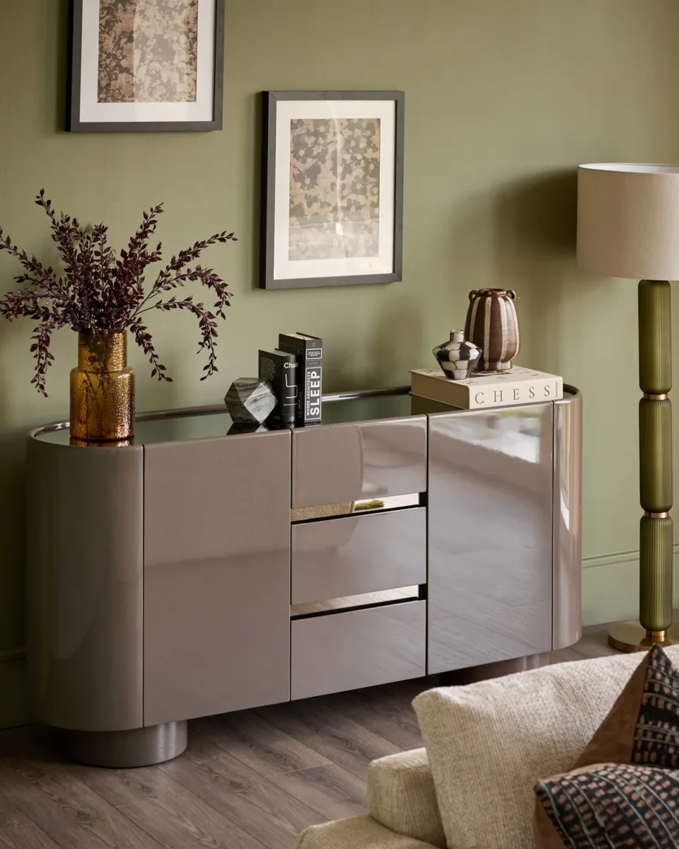 Siravo mocha gloss with bronze mirror sideboard - Image 3